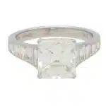 3.02ct Square Emerald Cut Diamond Ring