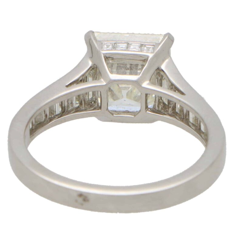 3.02ct Square Emerald Cut Diamond Ring