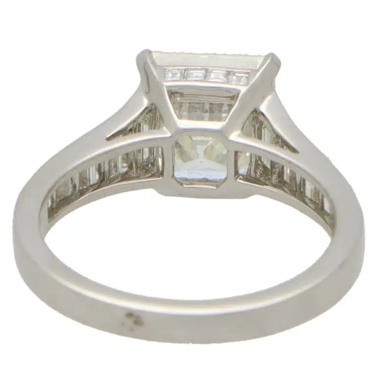 3.02ct Square Emerald Cut Diamond Ring