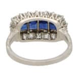 Art Deco Inspired Diamond and Sapphire Panel Ring