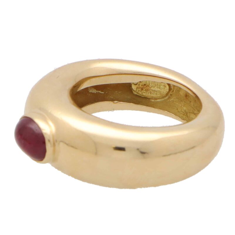 Vintage Chaumet Gypsy Set Ruby Chunky Ring