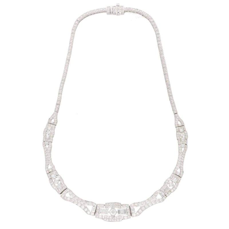 Art Deco Inspired Diamond Panel Necklace