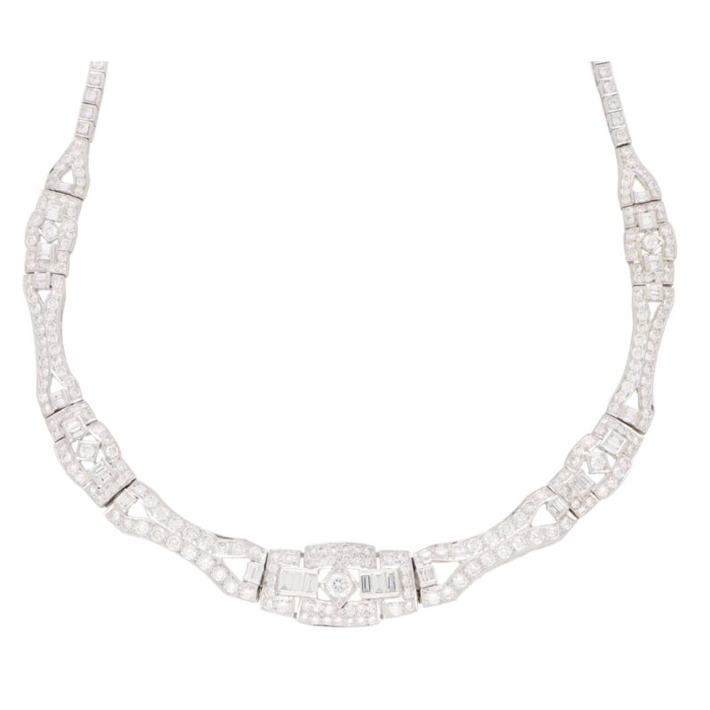 Art Deco Inspired Diamond Panel Necklace