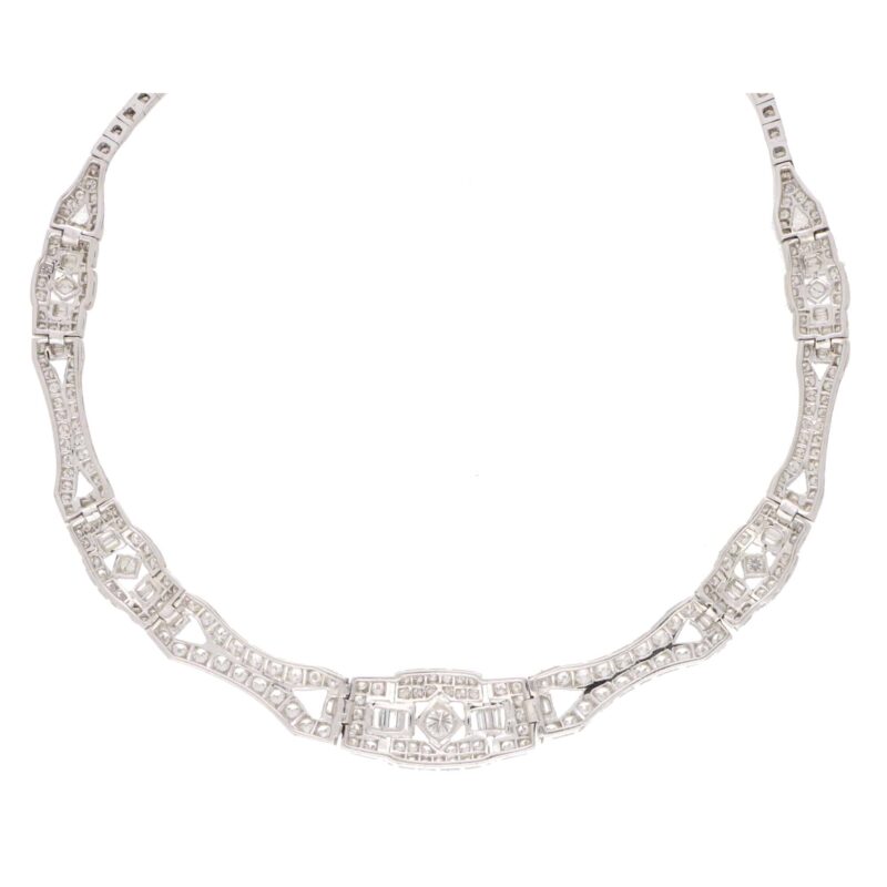 Art Deco Inspired Diamond Panel Necklace