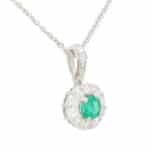 Emerald and Diamond Floral Cluster Pendant