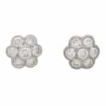 Convertible Pearl and Diamond Floral Drop/Stud Earrings