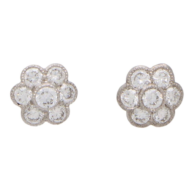 Convertible Pearl and Diamond Floral Drop/Stud Earrings