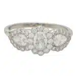 Oval Diamond Cluster Three Stone Ring