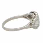 Oval Diamond Cluster Three Stone Ring
