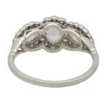 Oval Diamond Cluster Three Stone Ring