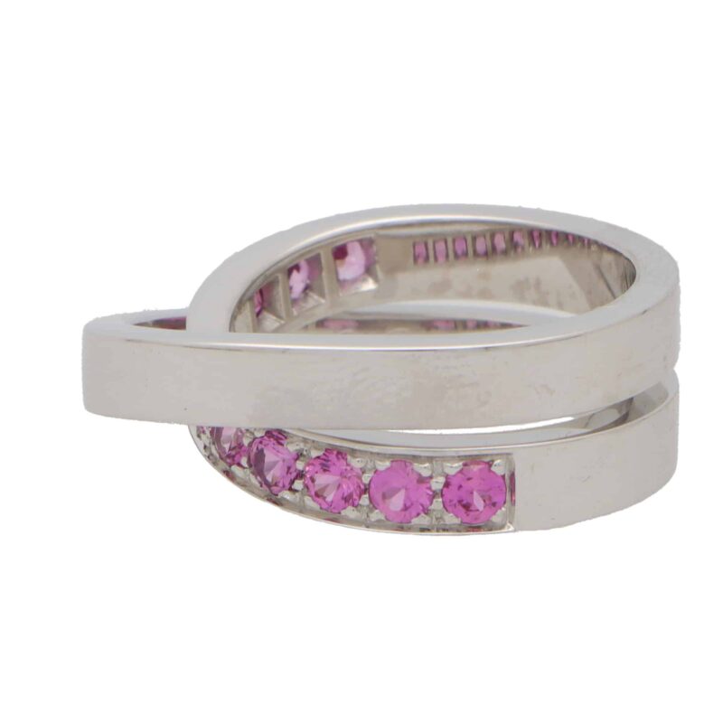 Vintage Cartier Pink Sapphire Nouvelle Vague Ring