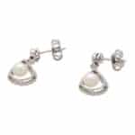 Diamond and Pearl Garland Drop Earrings