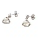 Diamond and Pearl Garland Drop Earrings