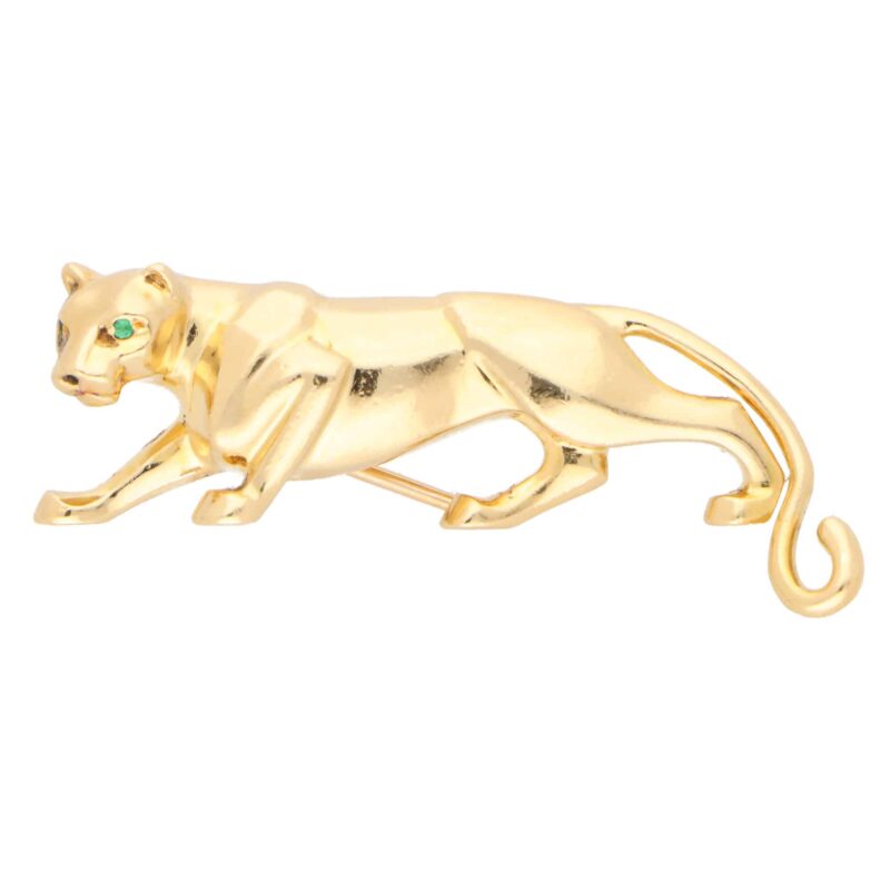 Vintage Panthère De Cartier Emerald Eyed Panther Brooch