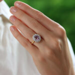 Pastel Pink Sapphire and Diamond Floral Cluster Ring