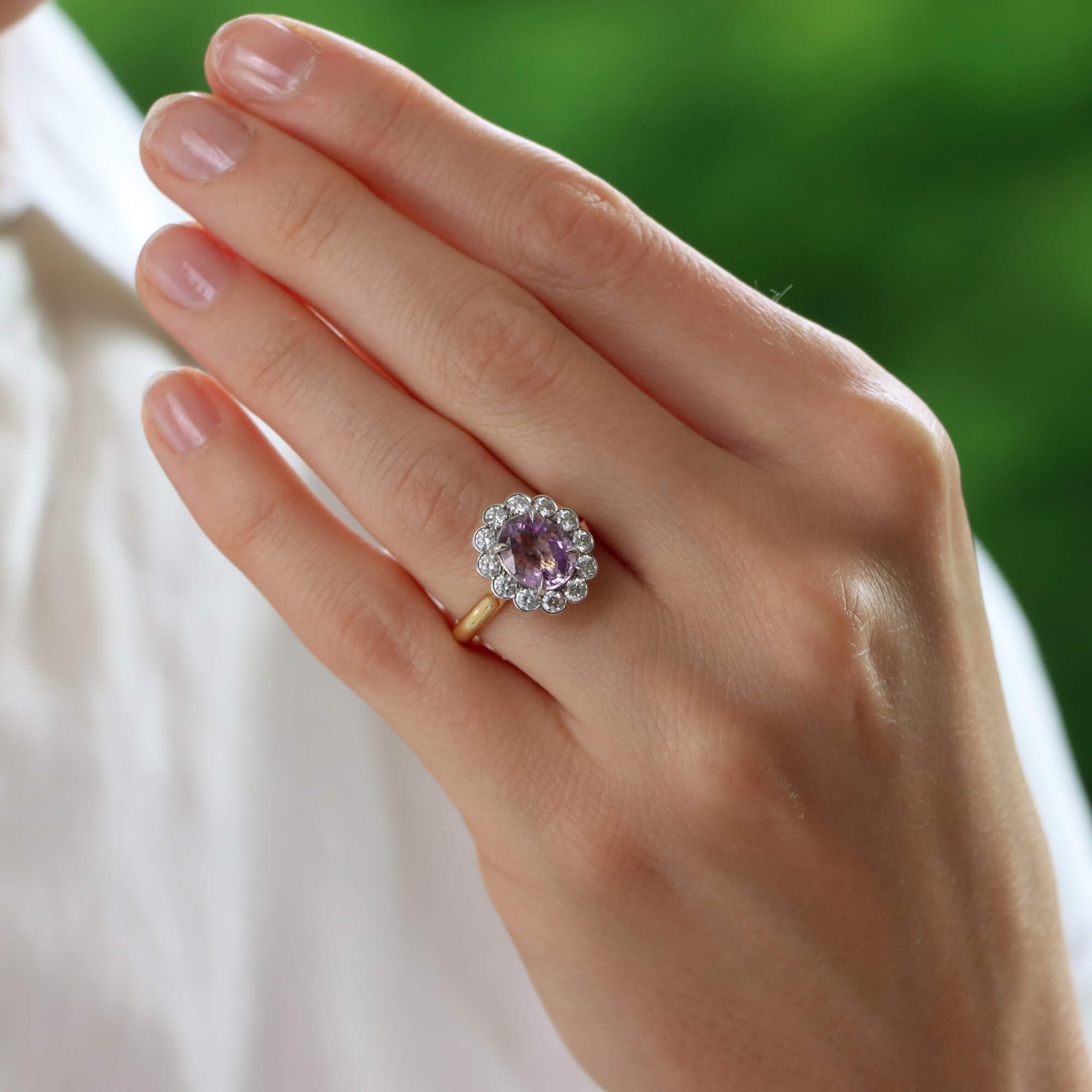 Pink shop cluster ring