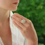 Black Opal and Diamond Floral Cluster Ring