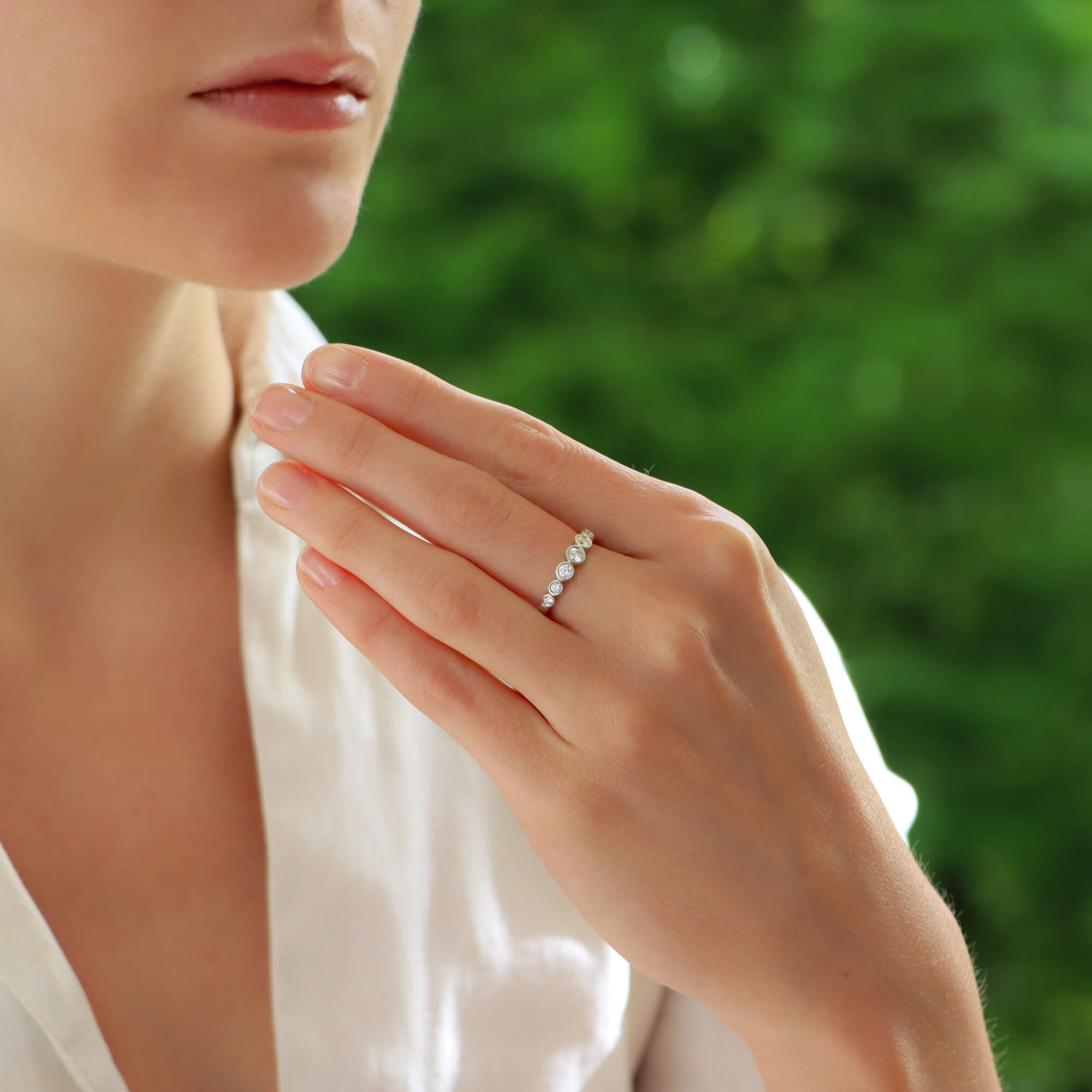 Vintage Tiffany Co. Jazz Graduated Diamond Band Ring at Susannah Lovis Jewellers