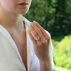 Vintage 2.48ct Emerald-Cut Diamond Five-Stone Ring in Platinum