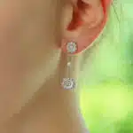 Vintage Tiffany & Co. 'Rose' Diamond Drop Floral Earrings
