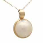 Vintage Mabe Pearl Pendant in 9k Gold