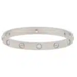 Vintage Cartier Six Diamond Love Bangle in White Gold Size 16