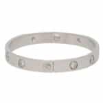 Vintage Cartier Six Diamond Love Bangle in White Gold Size 16