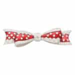 Diamond and Red Enamel Bow Brooch