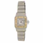 Vintage steel and gold Cartier Santos wrist watch