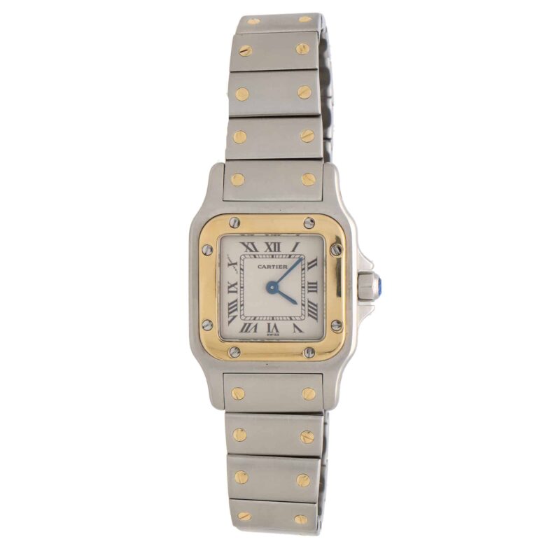 Vintage steel and gold Cartier Santos wrist watch