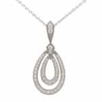 Contemporary Diamond Drop Pendant Necklace