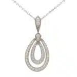 Contemporary Diamond Drop Pendant Necklace