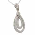 Contemporary Diamond Drop Pendant Necklace