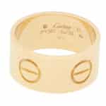 Vintage Cartier Wide Love Ring in Yellow Gold