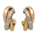 Vintage Cartier Diamond Trinity Hoop Earrings