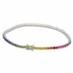 Rainbow Sapphire Tennis Line Bracelet