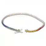 Rainbow Sapphire Tennis Line Bracelet