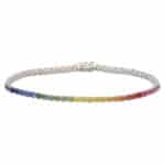 Rainbow Sapphire Tennis Line Bracelet