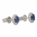 Contemporary Sapphire and Diamond Cluster Earrings