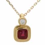 Retro Ruby and Diamond Pendant