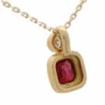 Retro Ruby and Diamond Pendant