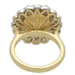 Black Opal and Diamond Floral Cluster Ring