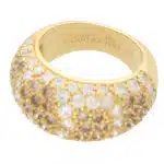 Vintage Cartier Jeton Sauvage White and Cognac Diamond Ring