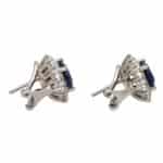 Sapphire and Diamond Oval Cluster Earrings