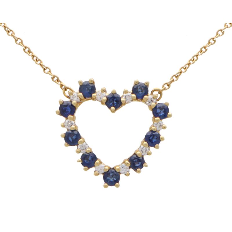 Vintage Tiffany & Co. Sapphire and Diamond Heart Pendant