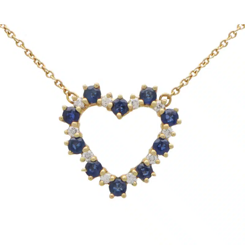 Vintage Tiffany & Co. Sapphire and Diamond Heart Pendant