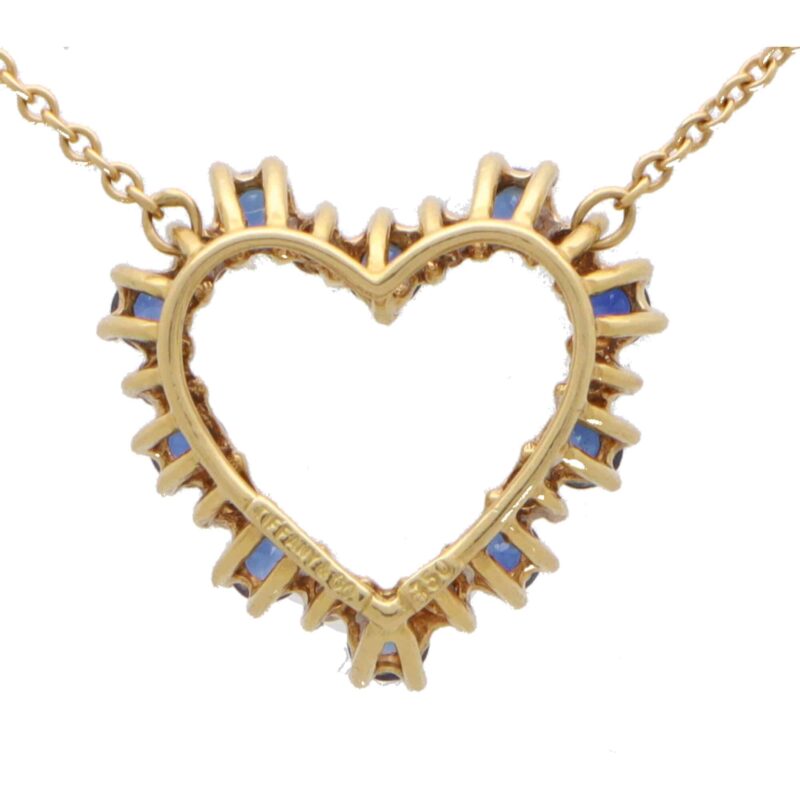 Vintage Tiffany & Co. Sapphire and Diamond Heart Pendant