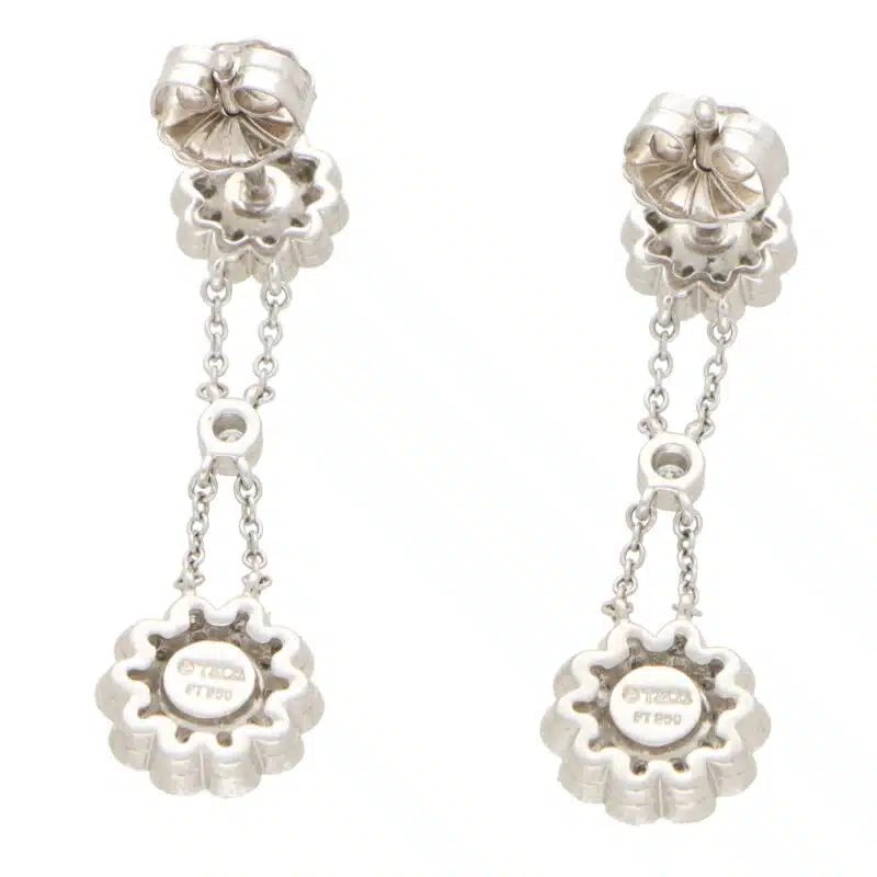 Vintage Tiffany & Co. 'Rose' Diamond Drop Floral Earrings