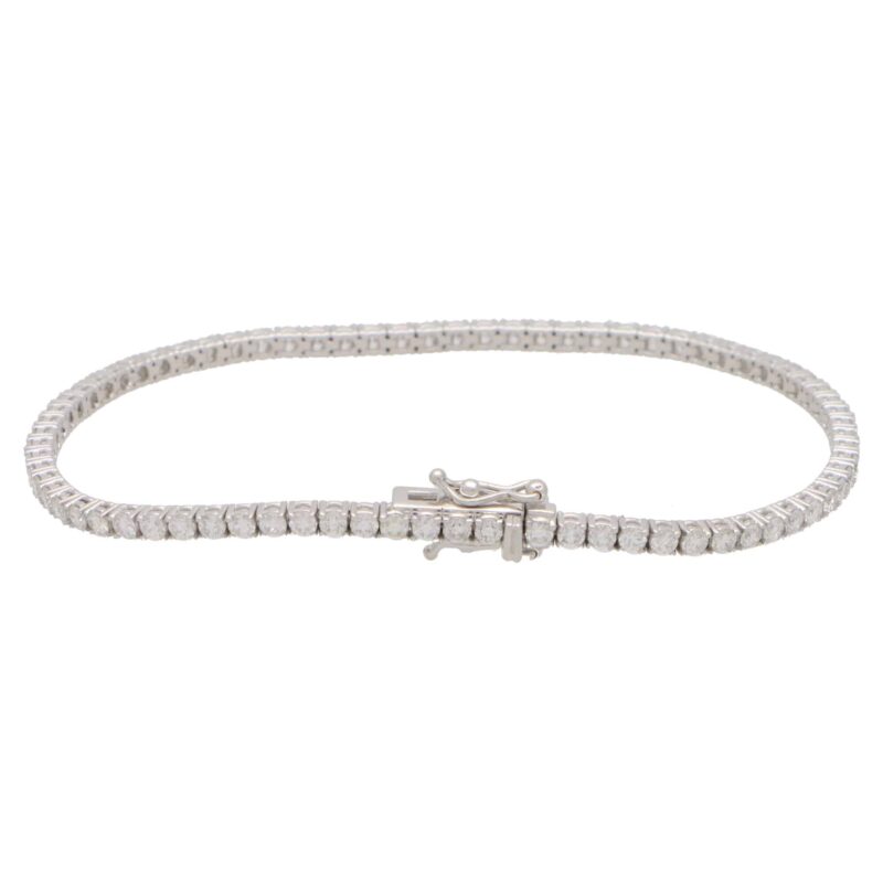 2.93 Carat Round Brilliant Cut Diamond Line Tennis Bracelet