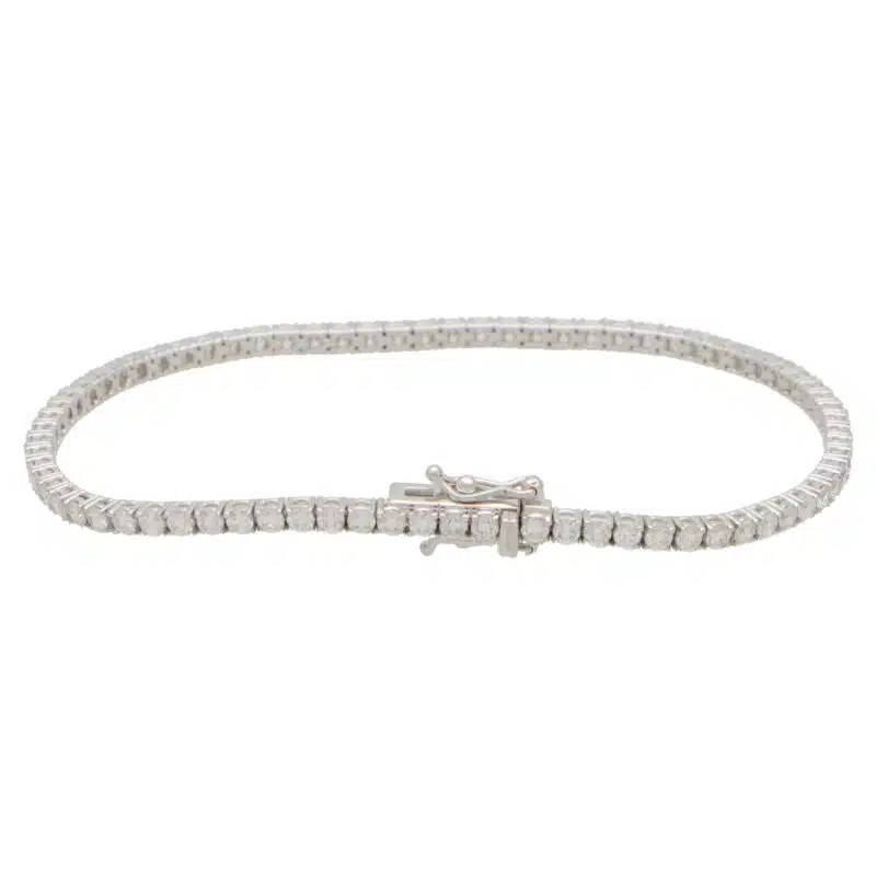 2.93 Carat Round Brilliant Cut Diamond Line Tennis Bracelet